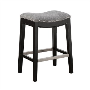 OUTSUPPLY Contemporary Saddle Counter Stool, Backless Design Stool for Kitchen Islands & Bars, Easy Assembly - 1 of 4