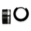 Chisel Stainless Steel Polished Black IP-plated Hinged Hoop Earrings - 2 of 4