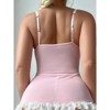 Clotth Women's Lace Teddy Lingerie Set - Cute Mesh Sheer Bow Knot Babydoll with Underwire & Stockings - 2 of 4