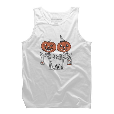 Men's Design By Humans Halloween Pathways By runcatrun Tank Top