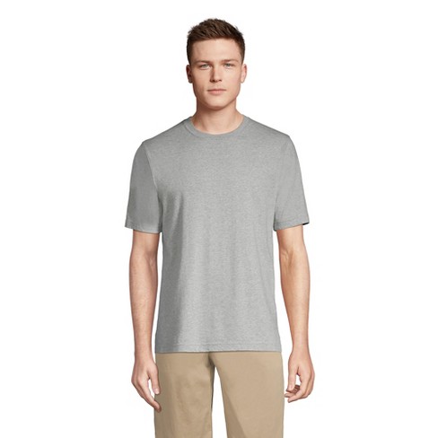 Lands' End Men's Super-t Short Sleeve T-shirt - Large - Gray Heather ...