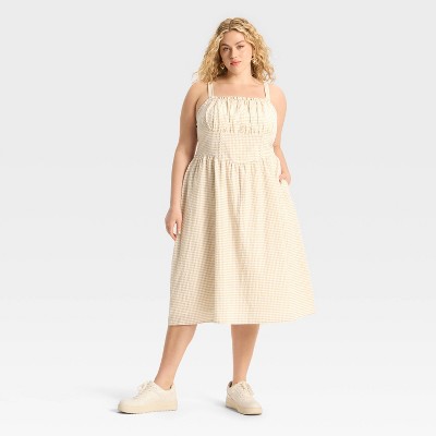 Women's Milkmaid Midi A-Line Dress - Wild Fable™