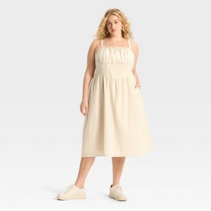 Women's Milkmaid Midi A-Line Dress - Wild Fable™ - 1 of 3