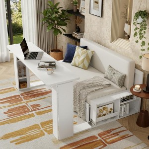 Polibi 4-in-1 Smart Daybed with Pull-Out Bed, Foldable Desk & Storage Drawers - 1 of 4