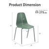 COLAMY Outdoor Dining Chairs, Patio Chairs, Plastic chair with Metal Legs for Garden-Set of 4-Green - 2 of 4