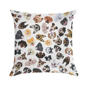 Funny Dog Head Pillow Covers 18x18 Decorative Throw Pillows Soft Square Cushion Covers for Couch Sofa Bedroom - 1 of 1