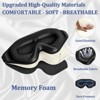 ChicFurnit Eye Mask 3D Deep Contoured Zero Pressure Sleep Eye Mask for Living Room Comfort and Travel Rest, Black, 9.6"*0.67"*0.67" - 3 of 4