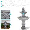 Sunnydaze 50"H Electric Fiberglass Reinforced Concrete 2-Tier French Garden Design Outdoor Water Fountain, Dusty Gray - image 3 of 4