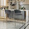 Metal Low Back Bar Stool with Upholstered Seat and Footrest for Kitchen or Home Bar (Set of 2) - 4 of 4