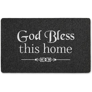 J&V TEXTILES "God Bless This Home" Outdoor Rubber Doormat 18" x 30" - 1 of 3