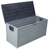 WELLFOR 75 Gallon Outdoor Storage Shed Bin with Wheel Resin Deck Box Gray - 3 of 4
