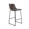 Set of 2 Jackson Barstool Brown - Finch: Eames-Inspired, Microfiber Seat, Metal Legs, Fixed Height 29" - 2 of 4