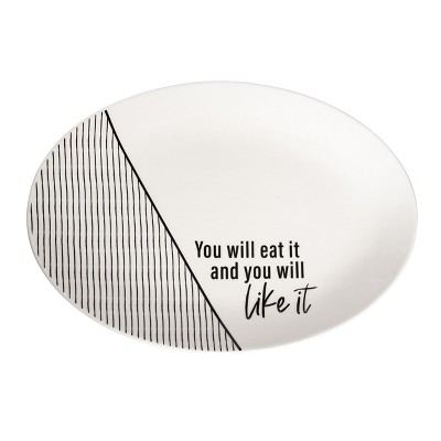 Totalee Gift You Will Like It Platter Ceramic White
