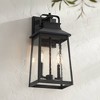 John Timberland Jubliee 17 1/4" High Modern Outdoor Wall Light Fixture Mount Porch House Exterior 2-Light Weatherproof Black Metal Clear Glass Shade - 2 of 4