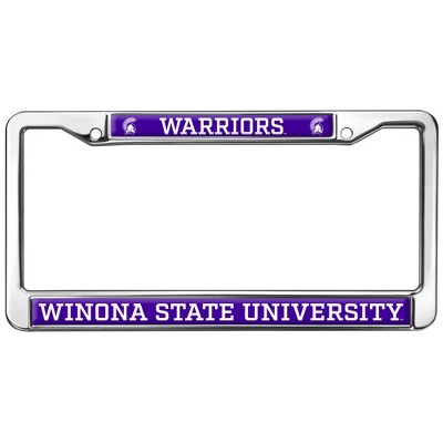 Winona State University Mascot Full Size Standard License Plate Metal Frame