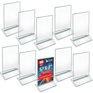 Azar Displays Double-Sided Clear Acrylic Frames with Accent Trim 5" x 7", 10-Pack - 1 of 4