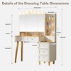 Gulches White Vanity Desk with Foldable 3-Sided Mirror,2 USB Ports, 2 Drawers+3-Drawer Chest, Press-to-Open Hidden Storage, Makeup Vanity Set - 3 of 4
