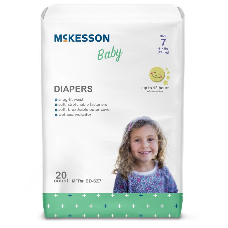 McKesson Baby Diapers, Disposable, Moderate Absorbency, Size 7, 4 of 6