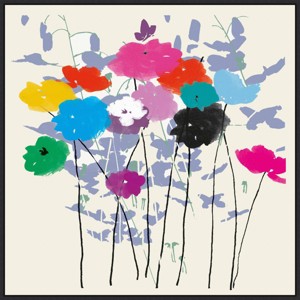 30" x 30" Meadow Flowers by Jenny Frean Framed Canvas Wall Art Print - Amanti Art: Modern Botanical Lithograph, Polystyrene Frame - 1 of 4