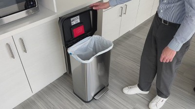 SoftStep 13.2 Gallon Stainless Steel Step Trash Can with Odor Filter