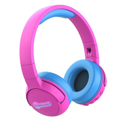 Contixo KB05 Kids Bluetooth Wireless Headphones -Volume Safe Limit 85db -On-The-Ear Adjustable Headset (Pink)