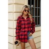 Fall Shacket Plaid Button Down Ripped Flannel Shirt Jackets Ripped Textured Plaid Jakcets Fall Winter Outwear Coats - 4 of 4