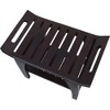 HomeRoots Contemporary Teak Shower Bench With Shelf And Handles In Brown Finish - 4 of 4