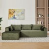 TiramisuBest L-Shaped Sectional Sofa with Chaise, Deep Seat Modular Sleeper Couch, Corduroy Floor Sofa for Living or Apartment, Black - 2 of 4