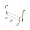 Evideco French Home Goods Over the Door Coat and Hat 3 Hooks BIG BALLS Rail-Rack White - 3 of 4