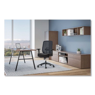 Black Mesh Mid-Back Task Chair with Adjustable Arms