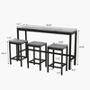 COWLOWN Long Dining Table Set with 3 Stools, Modern Kitchen Dining Set,  MDF & Metal Frame, 160lbs Table/220lbs Stool Load-Bearing - 2 of 4