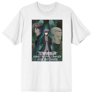 GHOST IN THE SHELL STAND ALONE COMPLEX (Animated Series from 2002) Anime Key Visuals Motoko Togusa Batou Logo on White Ground Adult Crew Neck Short - 1 of 4