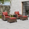 EAGLE PEAK Bistro Table and Chairs, Outdoor Bistro Set, Wicker Swivel Rocking Chairs and Table - 2 of 4