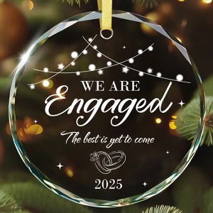 Engagement Ornament 2025 - Engagement Gifts for Couples Glass Ornament Gift for Newly Engaged - 1 of 4