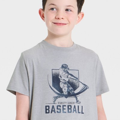 Детские Cat & Jack Boys' Short Sleeve Baseball Graphic T-Shirt - Cat & Jack™ Heathered Gray M — фото 2