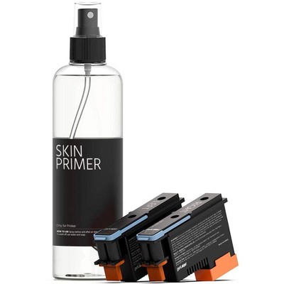 Prinker S Temporary Tattoo Color Ink Refill Set with Premium Cosmetic Full Color Ink Cartridge and Skin Primer - Compatible with Prinker S device