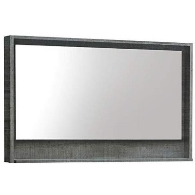 Kube Bath Bosco 48Inch Framed Mirror With Shelve - Ocean Gray Finish