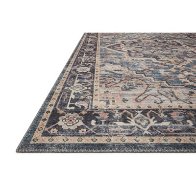 Hathaway Navy and Multi Traditional Distressed Area Rug