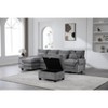 Mocamel 106" U-Shaped Modular Cloud Sofa, 4-Seat Chenille Sleeper with Chaise & Ottoman - 3 of 4