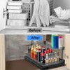 LunaLulinlk Pull-out Under Sink Organizer, L-shaped Slide-out Storage Shelf for Bathroom Kitchen Cabinets - 2 of 4