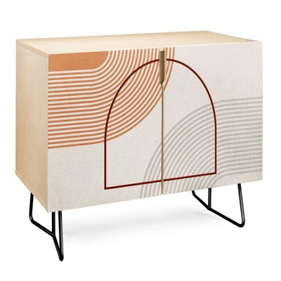 Iveta Abolina Mid-Century Modern Line Art IV Credenza - Deny Designs