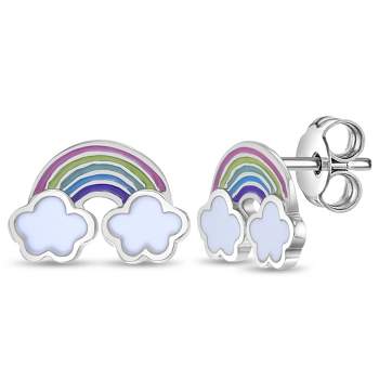 Girls' Whimsical Rainbow Standard Sterling Silver Earrings - In Season Jewelry