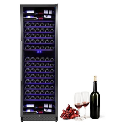 Wine Cooler Refrigerator Dual Zone Glass Door Fridge  With LCD Display