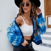 Womens Argyle Knit Sweater Cardigan Cropped Batswing Sleeve Color Block Christmas Festive Cardigan Nordic Sweater Caridgan Front Button Sweater Shrugs - 4 of 4