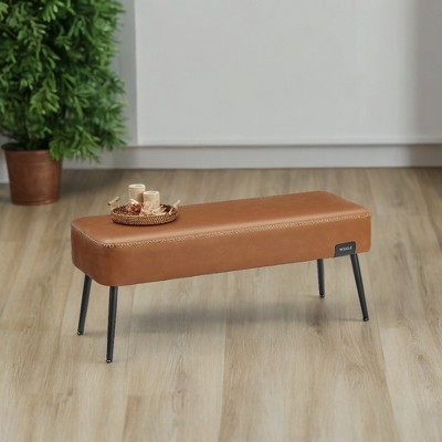 Bench for Entryway Bedroom, End of Bed Bench, Ottoman with Storage Synthetic Leather with Stitching Loads 660 lb