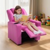 VEVOR Kids Reclining Chair, Toddler Recliner with Cup Holder, 101° to 121° Adjustable Backrest, Easy-to-Clean PU Leather Recliner, Pink - 2 of 4