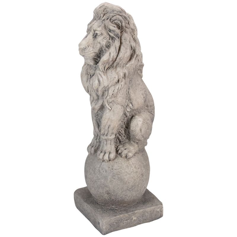 Northlight 18" Sitting Regal Lion Outdoor Pedestal Garden Statue, 4 of 6