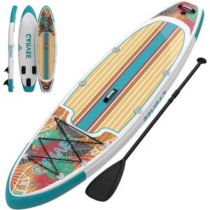 10'6"/11' Inflatable Stand Up Paddle Board w/Accessories, Non-Slip EVA Deck, Lightweight SUP for All Levels - 1 of 4
