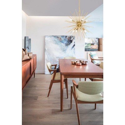 Timber 8-Light Brass and Gold Starburst Pendant