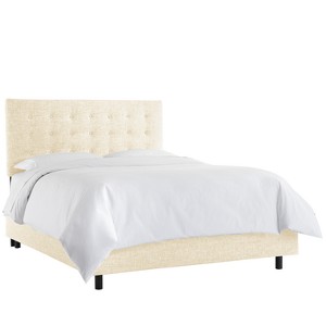 Upholstered Button Bed Twin Zuma Vanilla - Skyline Furniture, Zuma White